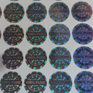

Sticker Hologram Natural Product 100 % uk. Diameter 1,6 cm isi : 81 pcs Warna Silver