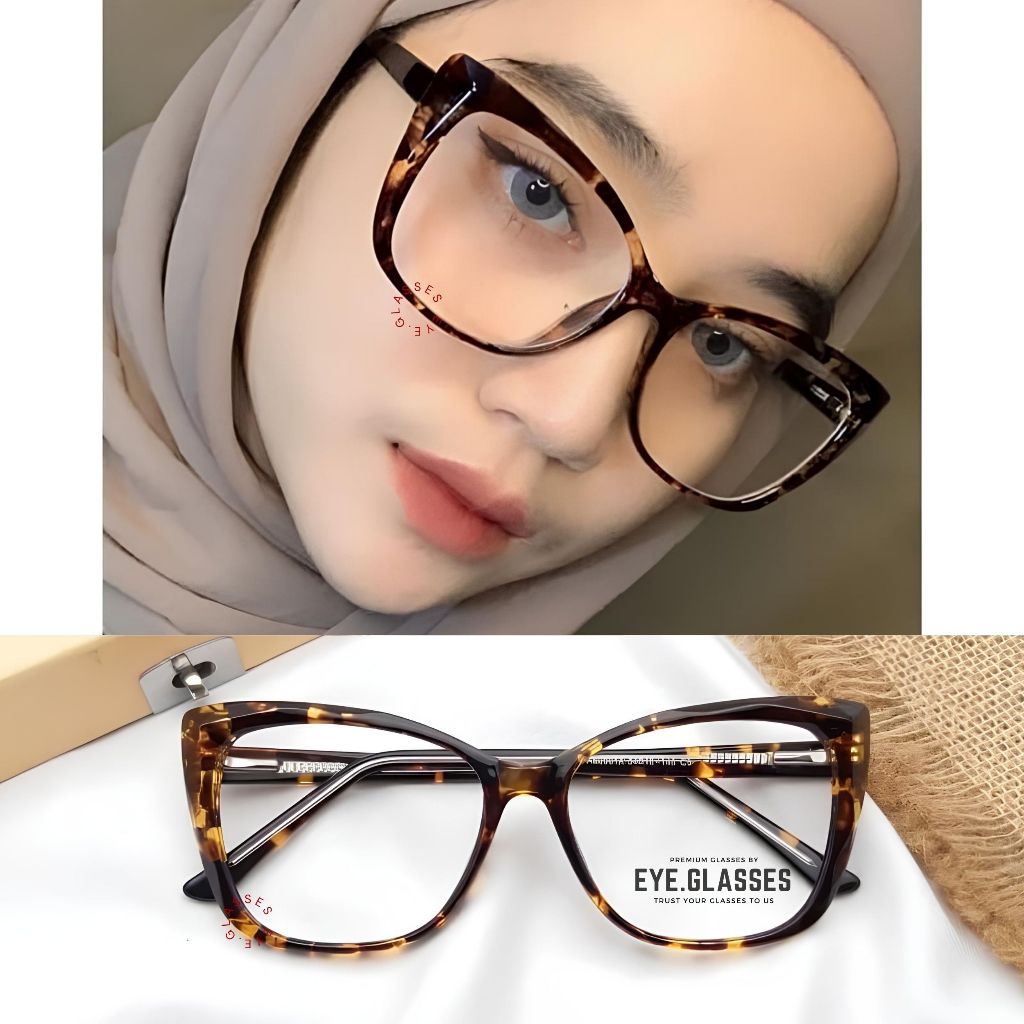 Kacamata Cat Eye 2001 Paket Lensa Photocromic Blueray Bluecromic Anti Radiasi Gratis Lensa Minus Dan