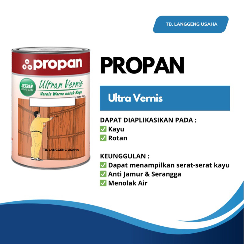 LU ULTRA VERNIS By PROPAN Politur Vernis Kayu Jati Glossy Spray Waterbased Air Pernis Propan Mowilex