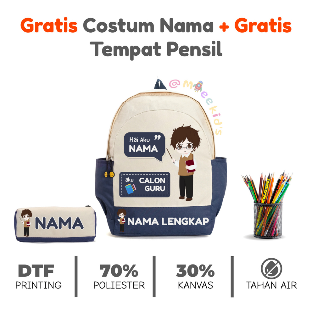 MieeKid's - Tas Custome Cita-Cita - Guru Laki-Laki