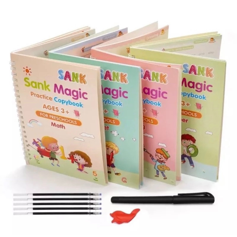 

Sank Magic Book 1 Set isi 4 Buku / Buku Ajaib Belajar Menulis Berhitung / Buku Belajar Anak PAUD TK