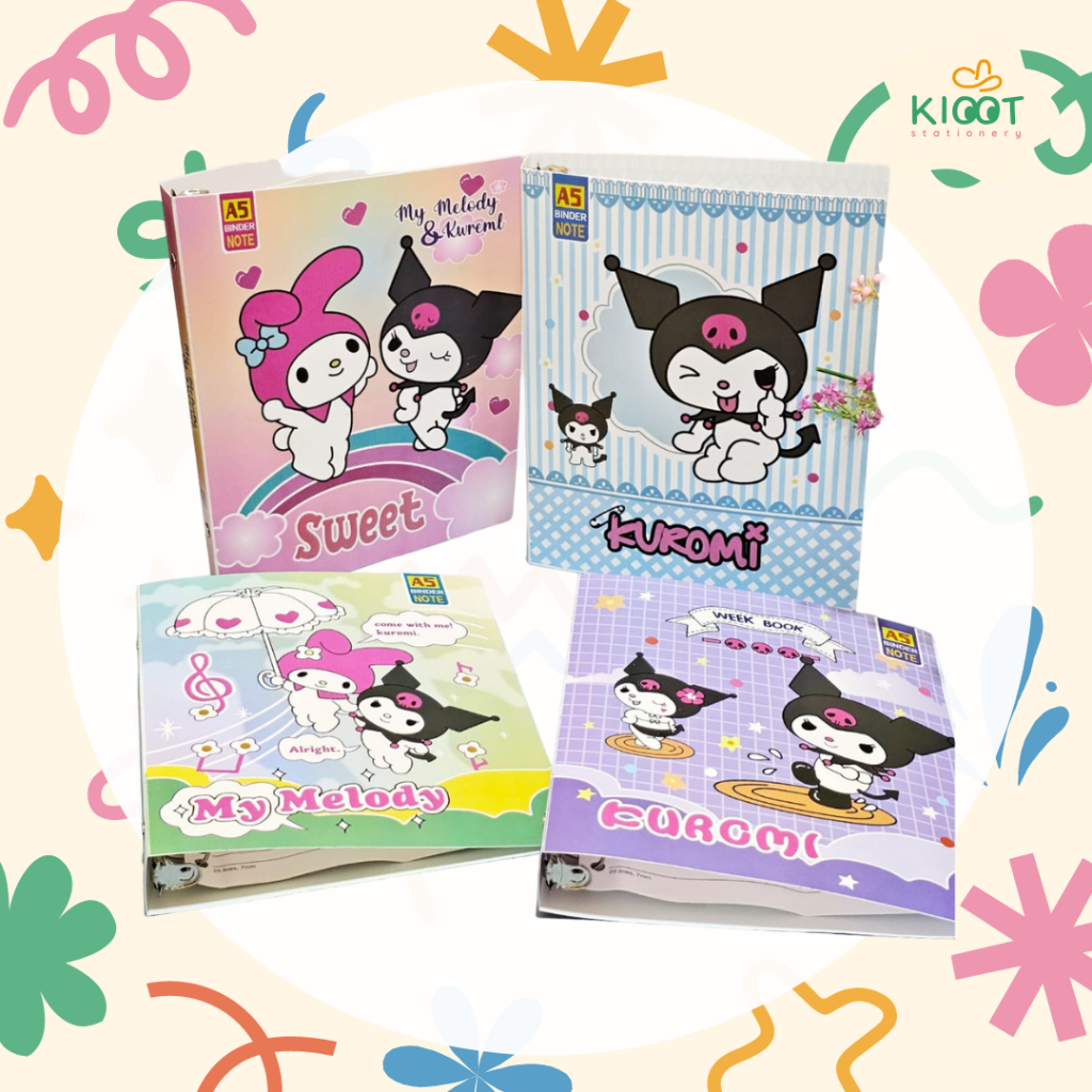 

Kioot - Buku Binder A5 Note Map Binder Aesthetic Motif Warna Pastel Kuromi Melody Loose Leaf 77725-29