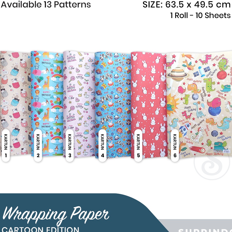 

WAH 1 lbr KERTAS KADO MOTIF KARTUN 635 x 495 cm