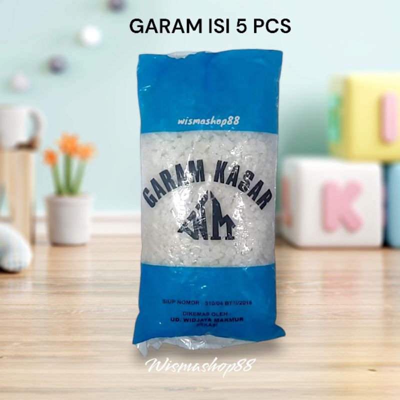 

GARAM KASAR WM BERAT 400 GRAM ISI 5 PCS / GARAM MASAK BERYODIUM / BUMBU DAPUR / GARAM KROSOK / GARAM RUQYAH