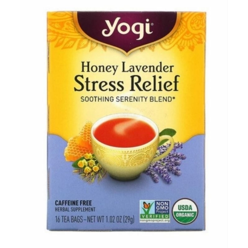 

Yogi Tea Stress Relief, Honey Lavender, Caffeine Free, 16 Tea Bags, 1.02 oz (29 g)