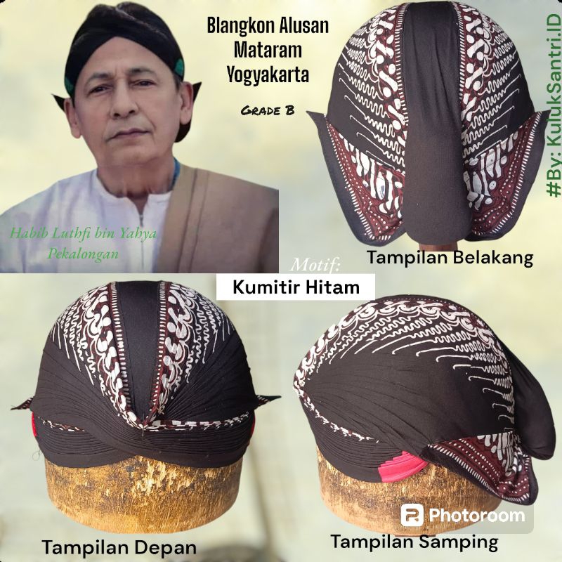 Blangkon Alusan Mataram Yogyakarta | Adat Jawa | bisa di Lipat & cuci | Peci / Kopiah | Tanpa kertas