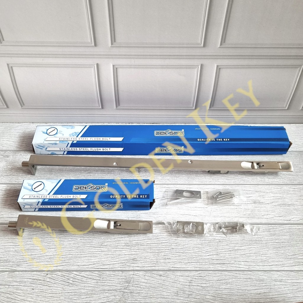 Flush Bolt Dekkson FB 050 8" + 18" Inch Grendel Tanam Slot Pintu Kayu