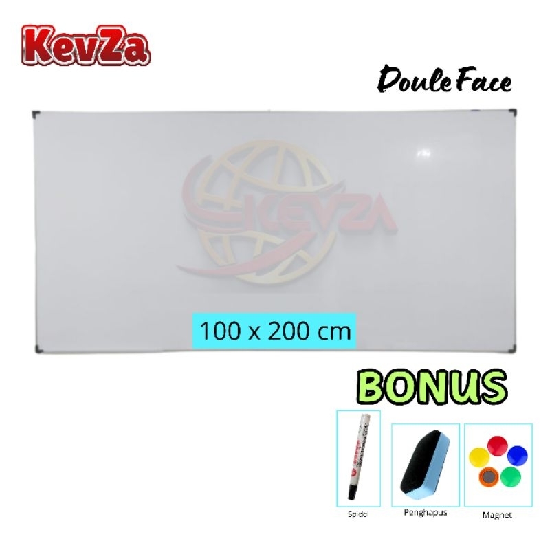 

Papan Tulis Whiteboard Gantung Magnetik Double Face 100 × 200 cm