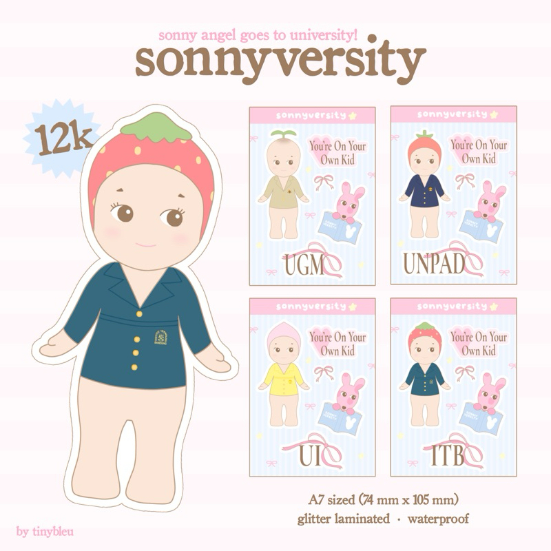 

(READY STOCK) SONNYVERSITY! Sonny Angel Goes To University Sticker by tinybleu | Sticker UI UGM ITB UNPAD ITS UNDIP UB UNAIR