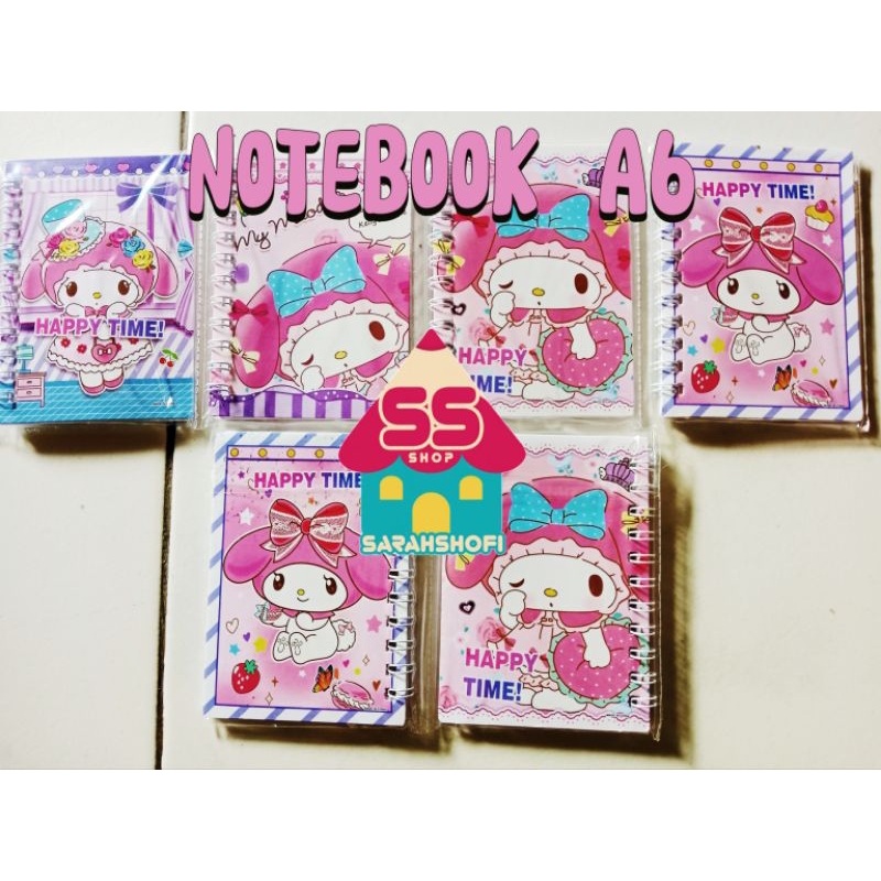 

sarahshofishop1 NOTEBOOK karakter sanrio melody notebook ring notebook a6 buku saku buku catatan note lucu