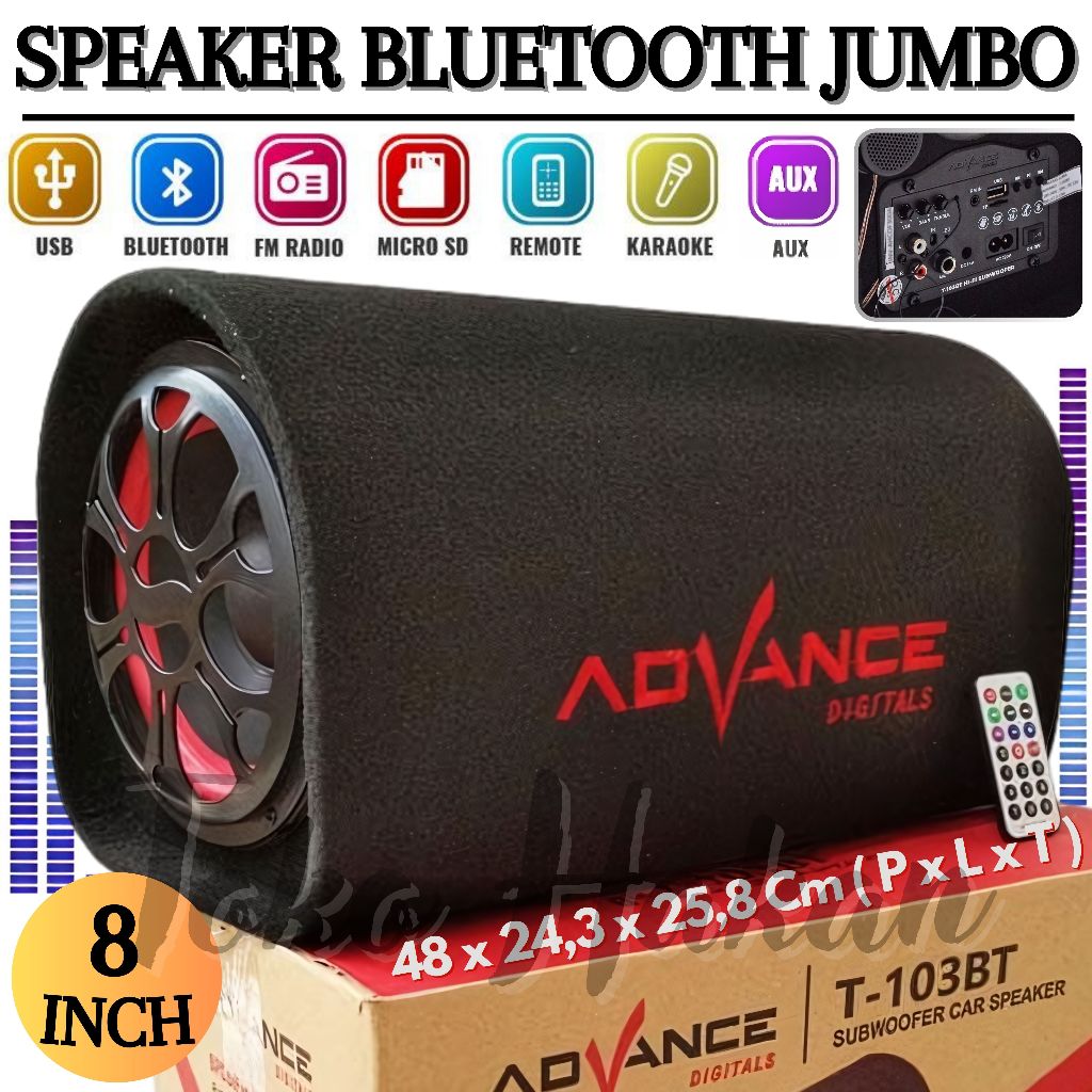 Speaker Bluetooth Aktif Advance T-103BT Full Bass / Speaker 8 Inch Bisa Di Sambung Ke Aki Speaker Ak