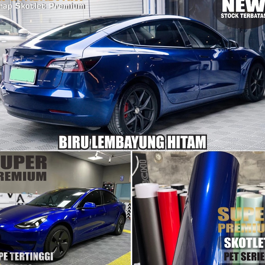 SUPER DISKON Stiker Skotlet Motor Premium Gentian Blue Pet Series Type Tertinggi Scotlet Biru Super 