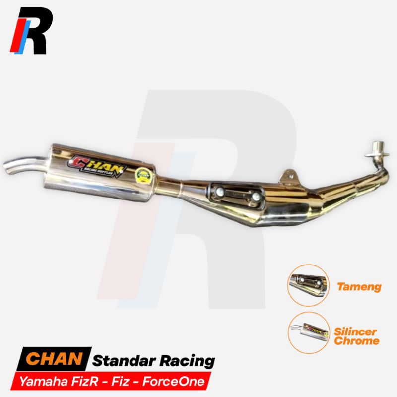 KNALPOT FIZR FIZ FORCEONE CHROME MODEL STANDAR CHAN RACING