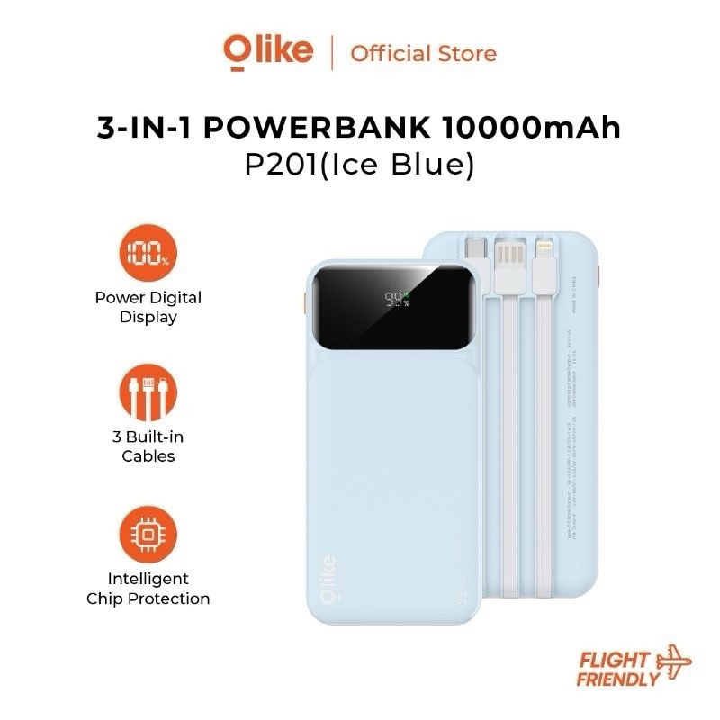 POWERBANK 3in1 SKYBLUE TAHAN LAMA FAST CHARGING