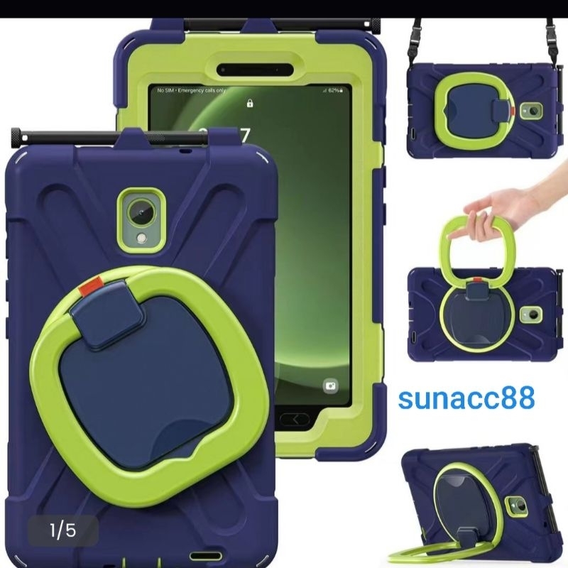 Casing Armor Ring Standing 360° Free Tali selempang Samsung Galaxy Tab 3 active & Samsung Galaxy Tab