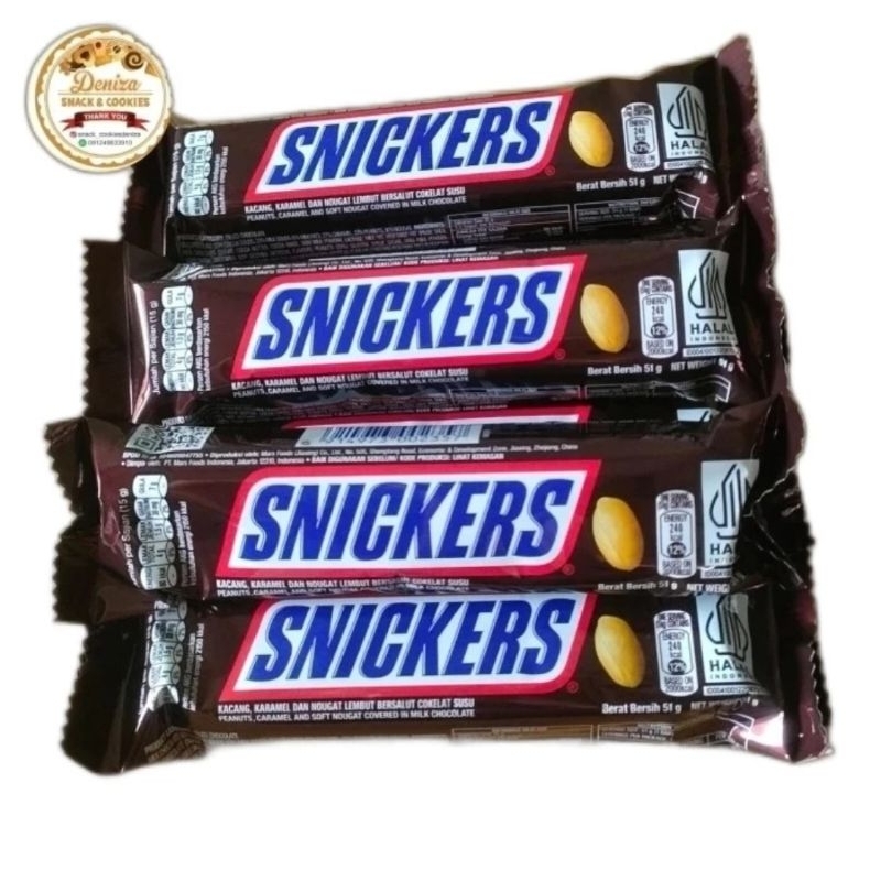 

SNICKERS CHOCOLATE BAR 35 GRAM - 51 GRAM /SNICKERS COKELAT