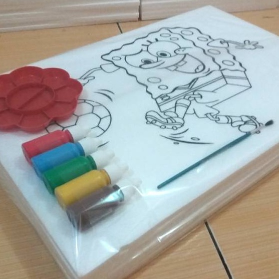

HEBOH Styrofoam Kanvas Bagus Lukis Gambar 6 Gambar 1 Set Bonus 5 Warna Cat Air Edukasi Anak Mewarnai