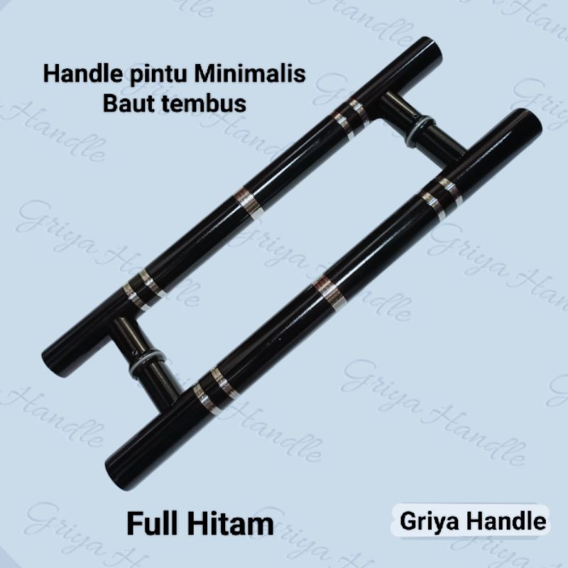 1set Handle pintu  baut tembus Full stainless minimalis panjang 45cm 60cm/Gagang pintu rumah baut te