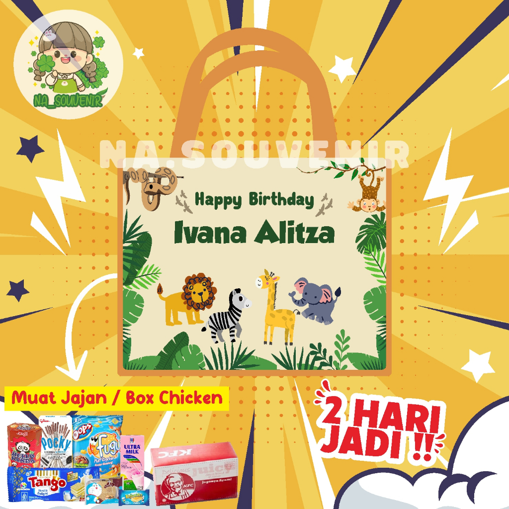 

Tas Ulang Tahun/goodiebag ultah/tas ultah tema animal