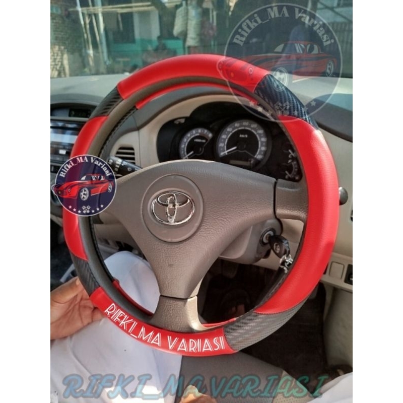 Sarung stir mobil kijang Innova carbon / cover stir mobil carbon Toyota kijang Innova / lapis pelind