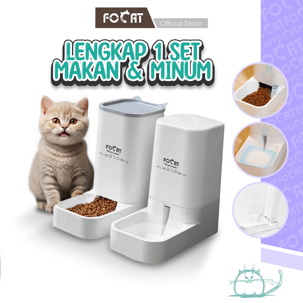 [I SET ISI 2] FOCAT Pet Feeder Otomatis M03 Tempat Makan Anjing/Kucing Automatic Pet Feeder