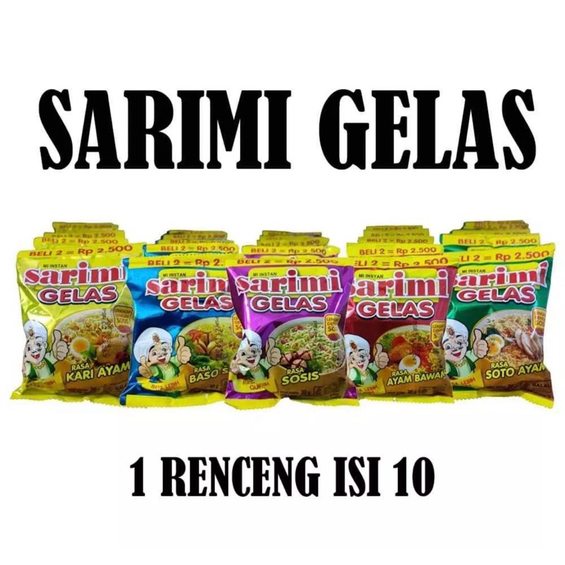 

SARIMI GELAS / 1 RENCENG ISI 10 PCS original murah