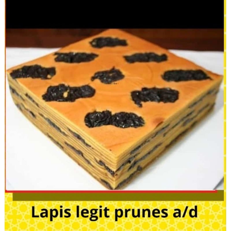 

LAPIS LEGIT PRUNES A/D (atas dalam) wisman ukuran 20x20 satu loyang