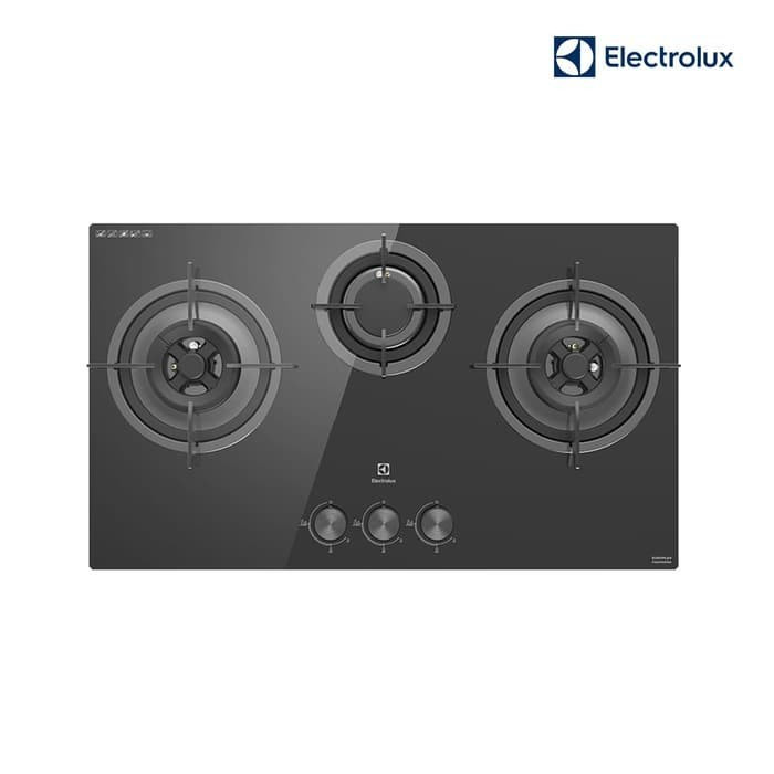 ELECTROLUX EHG~9330BE Kompor Gas tanam 3 Stove Blue Flame Power ~ Kaca