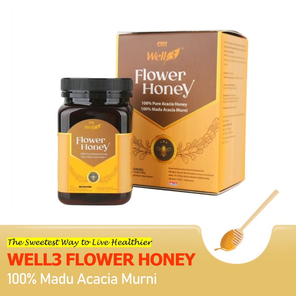 

CNI WELL3 Flower Honey 100% Madu Acacia Murni Kaya Antioksidan