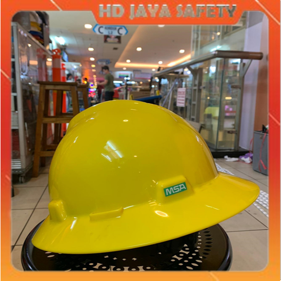Helm Safety MSA Full Brim Fastrack Lokal Fastrack - Helm SAfety Proyek MSA Fullbrim Fastrack Kuning 