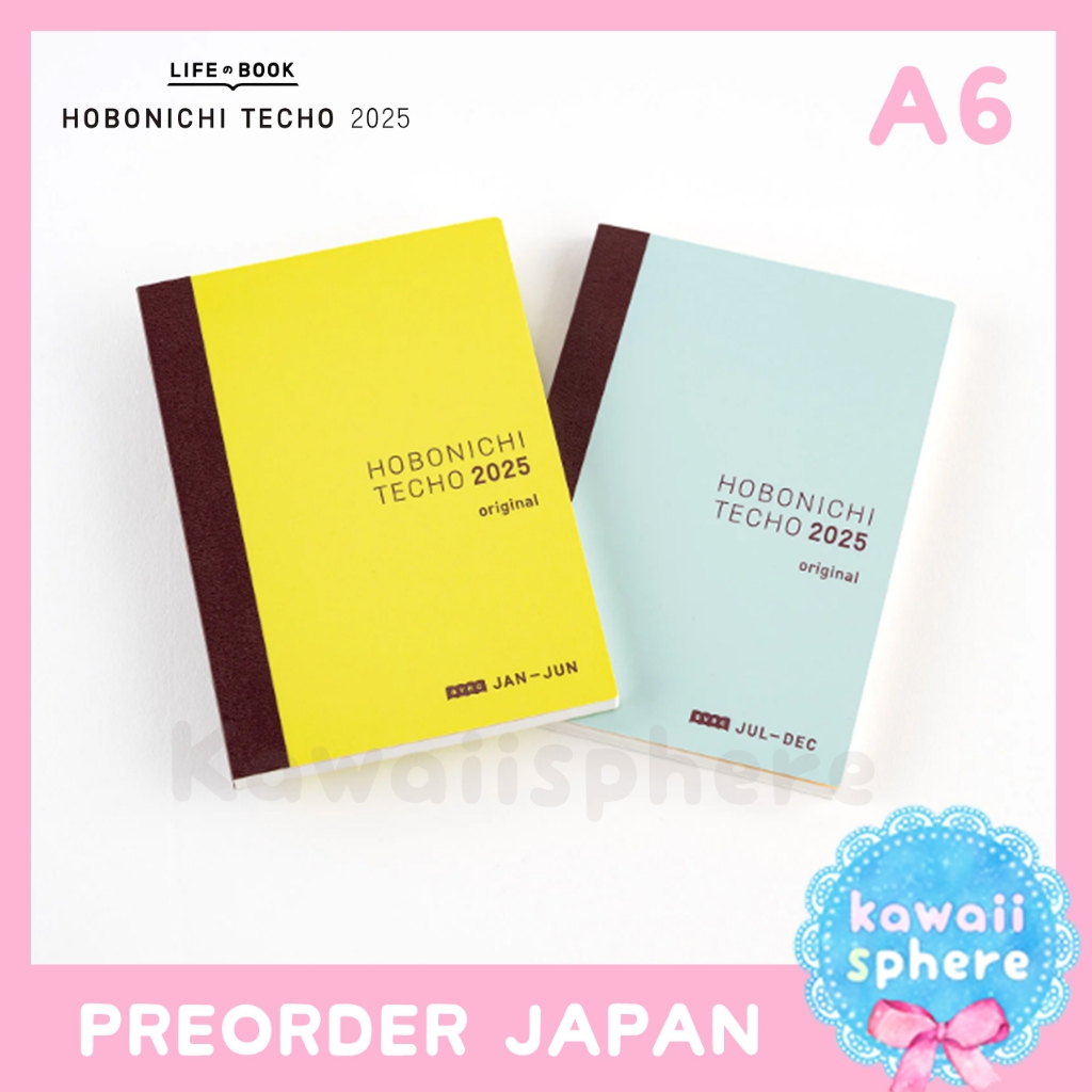 

Hobonichi Techo 2025 A6 Avec Set 2 Book (Jan-Jun , Jul-Dec) | Hobonichi 2025 | Preorder Handcarry Jepang