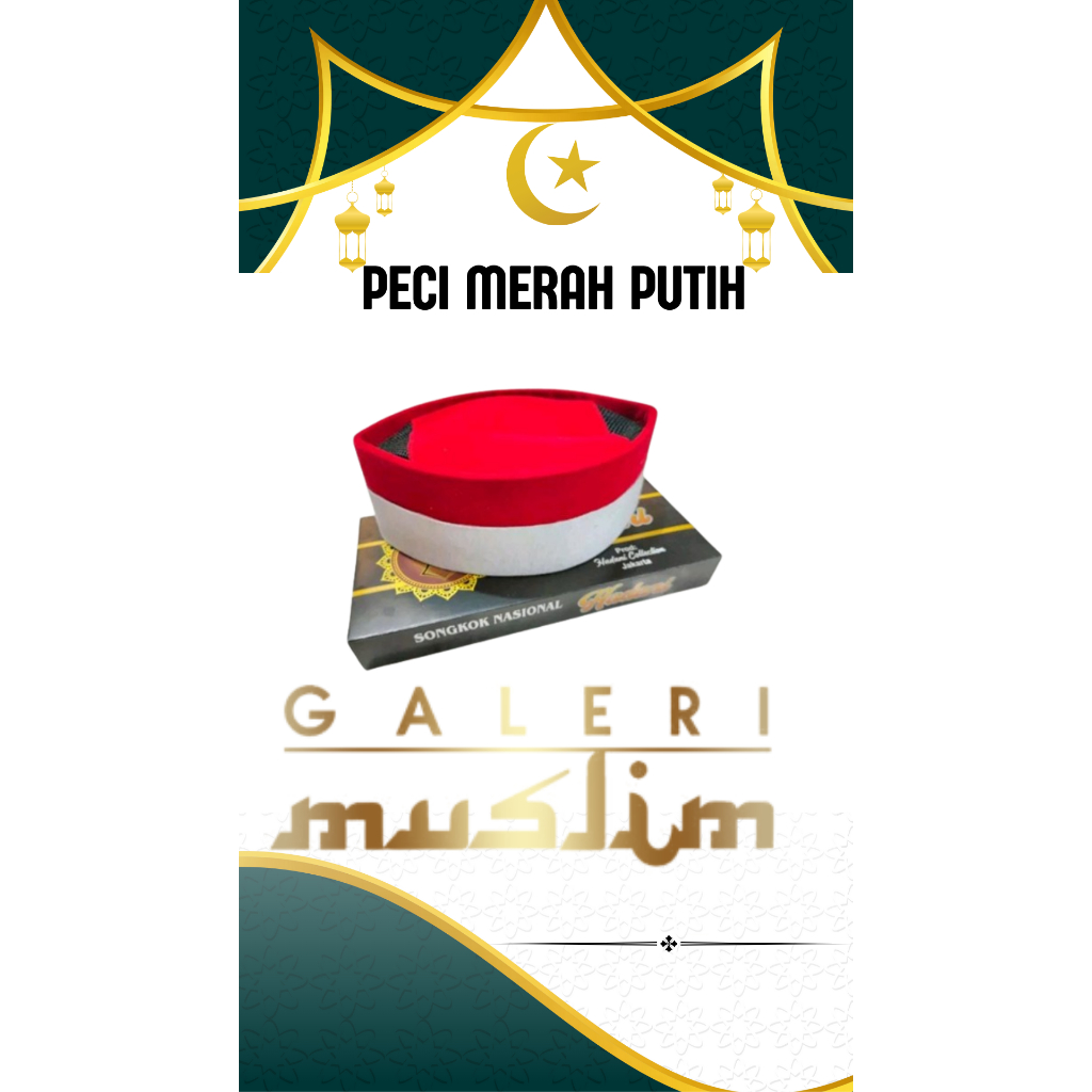 songkok merah putih / merah putih / peci merah putih