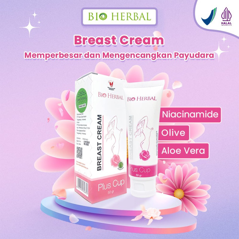 Pembesar Pengencang Payudara Bio Herbal Breast Cream Lotion Obat Krim Perawatan Payudara Ampuh BPOM 