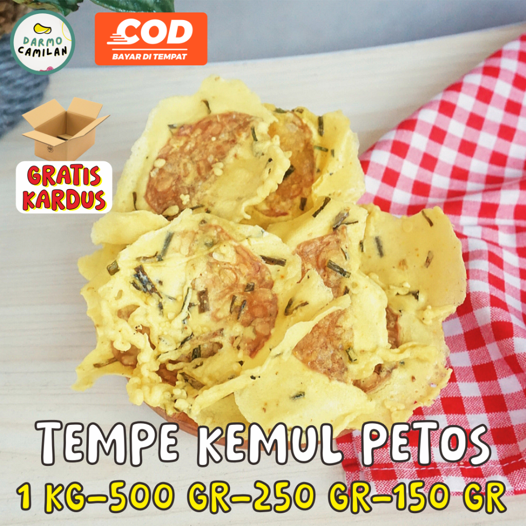 

Keripik Tempe Kemul Petos Wonosobo 1kg 500gr 250gr - DARMO CAMILAN
