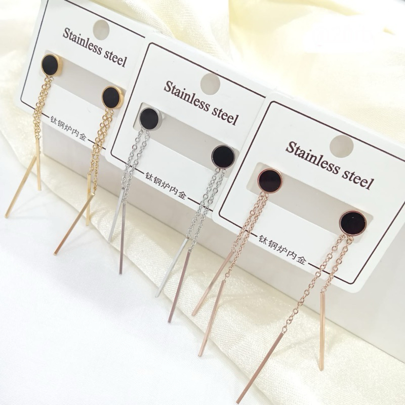 Anting jurai mata hitam Anting wanita Titanium