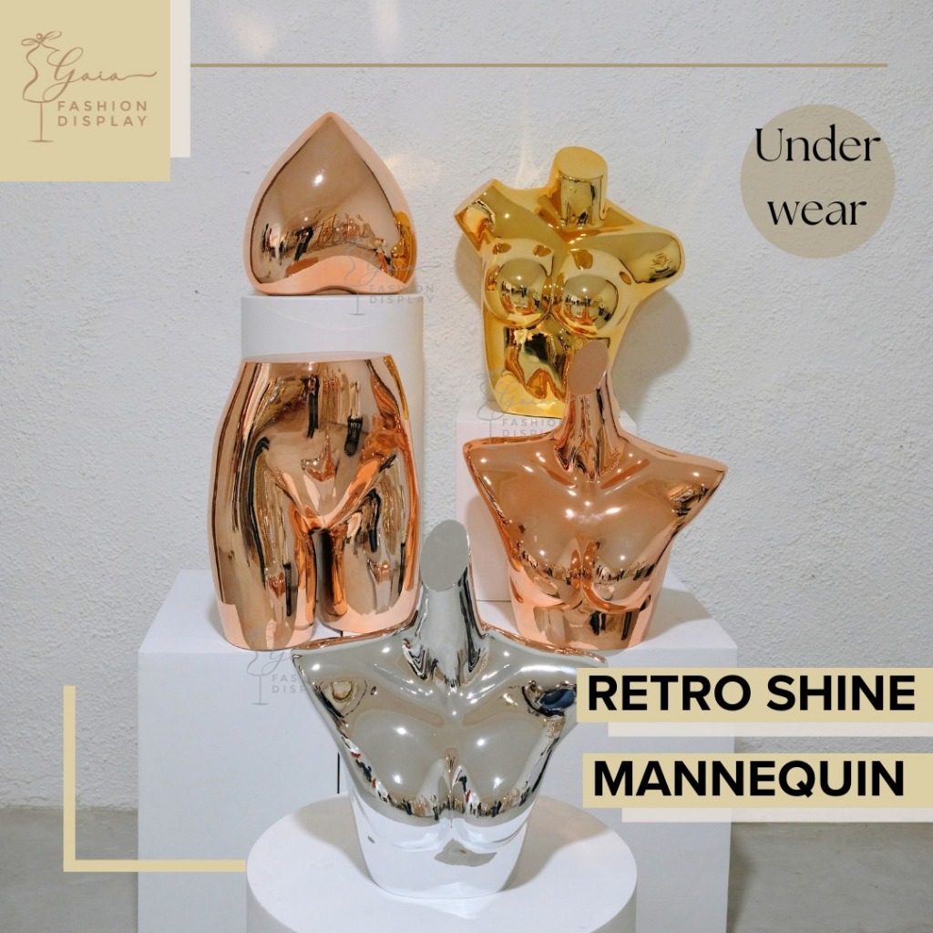 Manekin Female Electroplating Patung Underware RETRO SHINE Display Pakaian Dalam Silver Gold