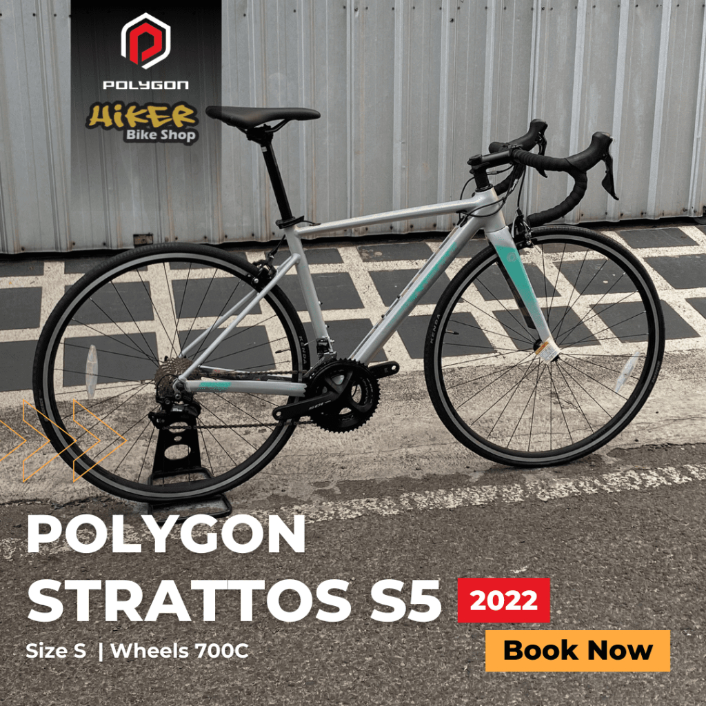 Fullbike Roadbike Polygon Stratos S5 Size S Ban 700C Groupset Shimano 105 2x11