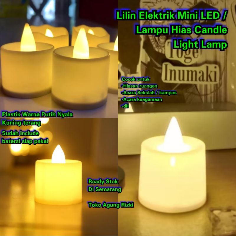 Lilin Elektrik Mini LED / Lampu Hias Candle Light Lamp Emergency Dekorasi Kamar Tidur Rumah Kuning A