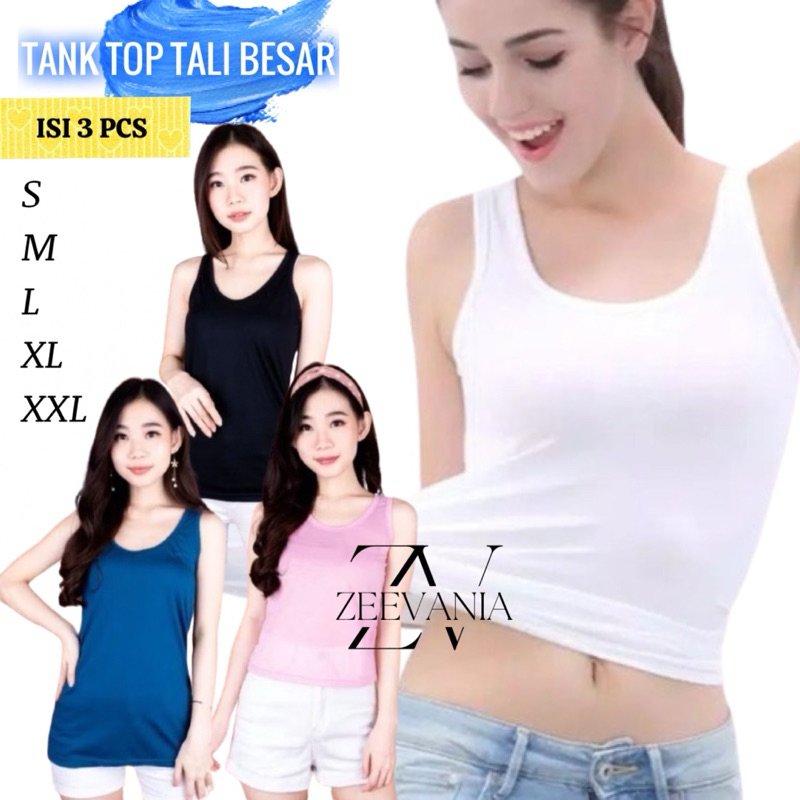 SPESIAL ISI 3 PCS Singlet Wanita Premium / Tank Top Tali Besar / Tangtop / Dalaman Wanita