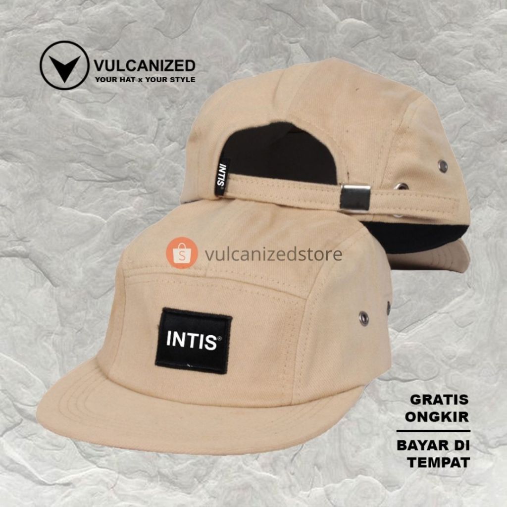 Intis Topi Pria 5 Panel Basic - Cream