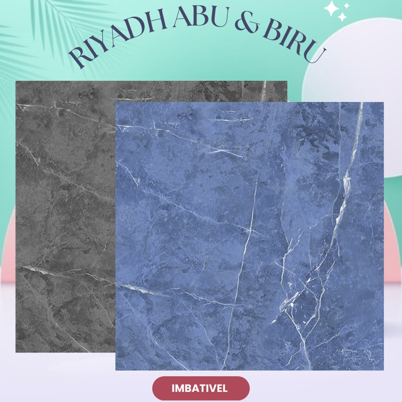 Keramik Lantai Kamar Mandi 25x25 Asia Tile Riyadh Biru dan Abu-abu / Keramik Lantai Tangga / Permuka