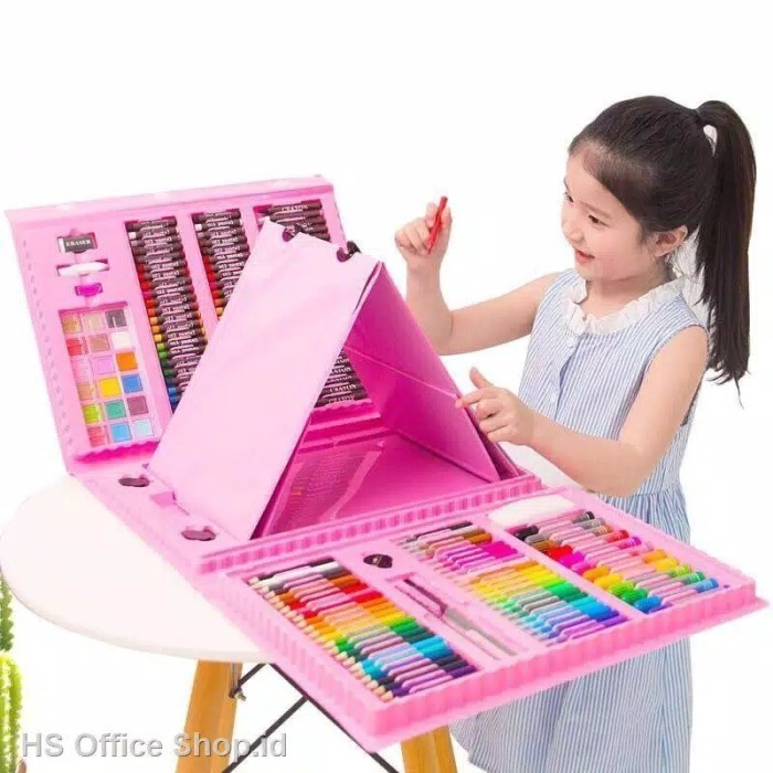 

Crayon Set Anak 208 Pcs Alat Menggambar Melukis Mewarnai Pensil Warna
