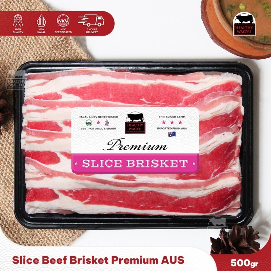 

Slice Beef AUS Shortplate Brisket Yoshinoya Yakiniku Healthy Wagyu - 500gr