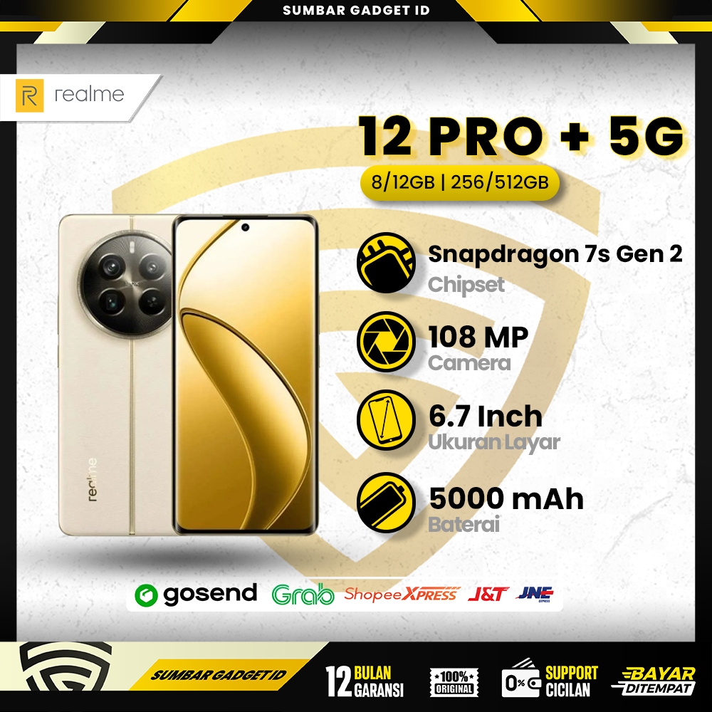 Realme 12 Pro+ 5G 12/512 GB Original New Bersegel Resmi Smartphone Hp Android Garansi Resmi