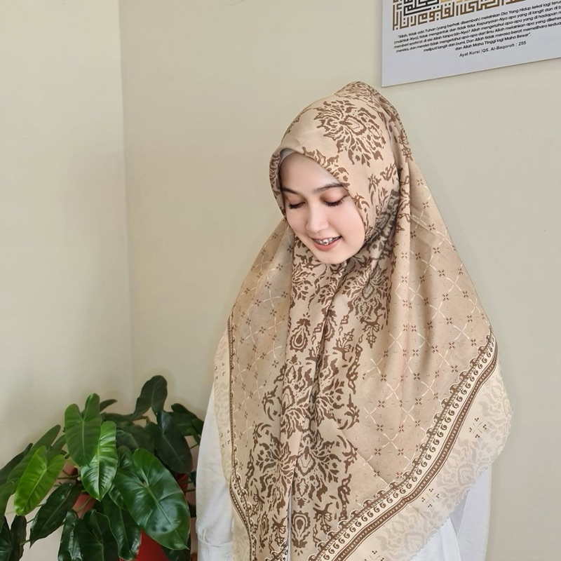 Kerudung Motif Syari/Hijab Motif Syari/Motif Anggrek Syari/Segiempat Motif Syari Voal Sublime