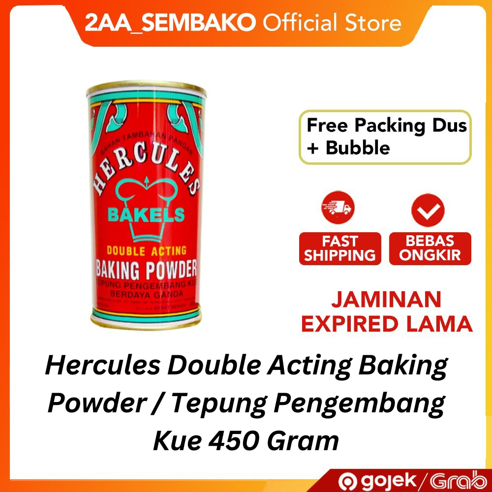 

Hercules Double Acting Baking Powder / Tepung Pengembang Kue 450 Gram