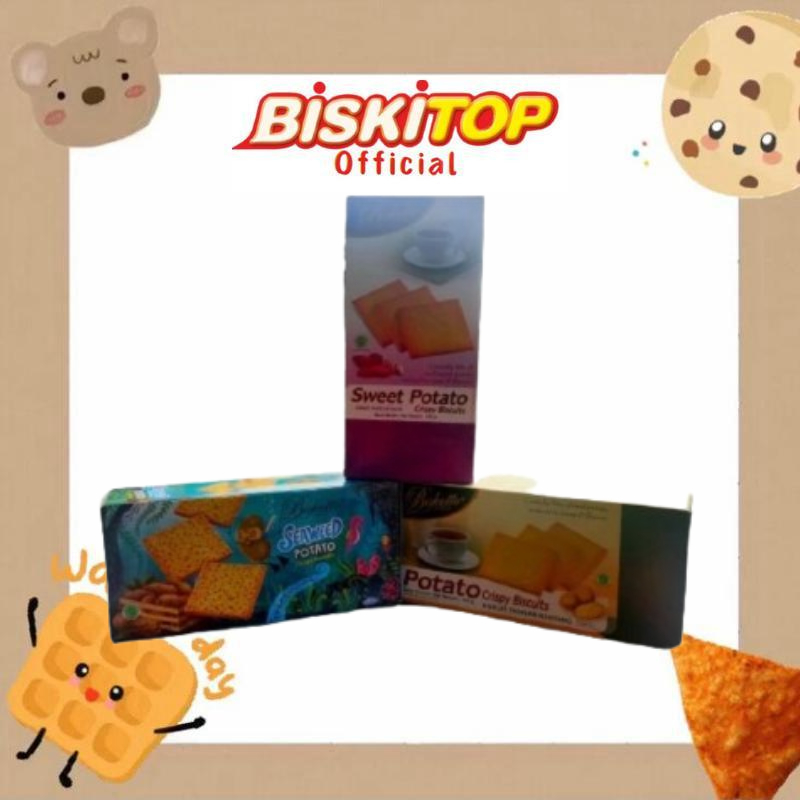 

BISKITOP OFFICIAL - BISKOTO POTATO BOX (160 Gram) Biskuit Rasa Chocolate enak Dewasa Anak dan murah renyah gurih kentang gurih