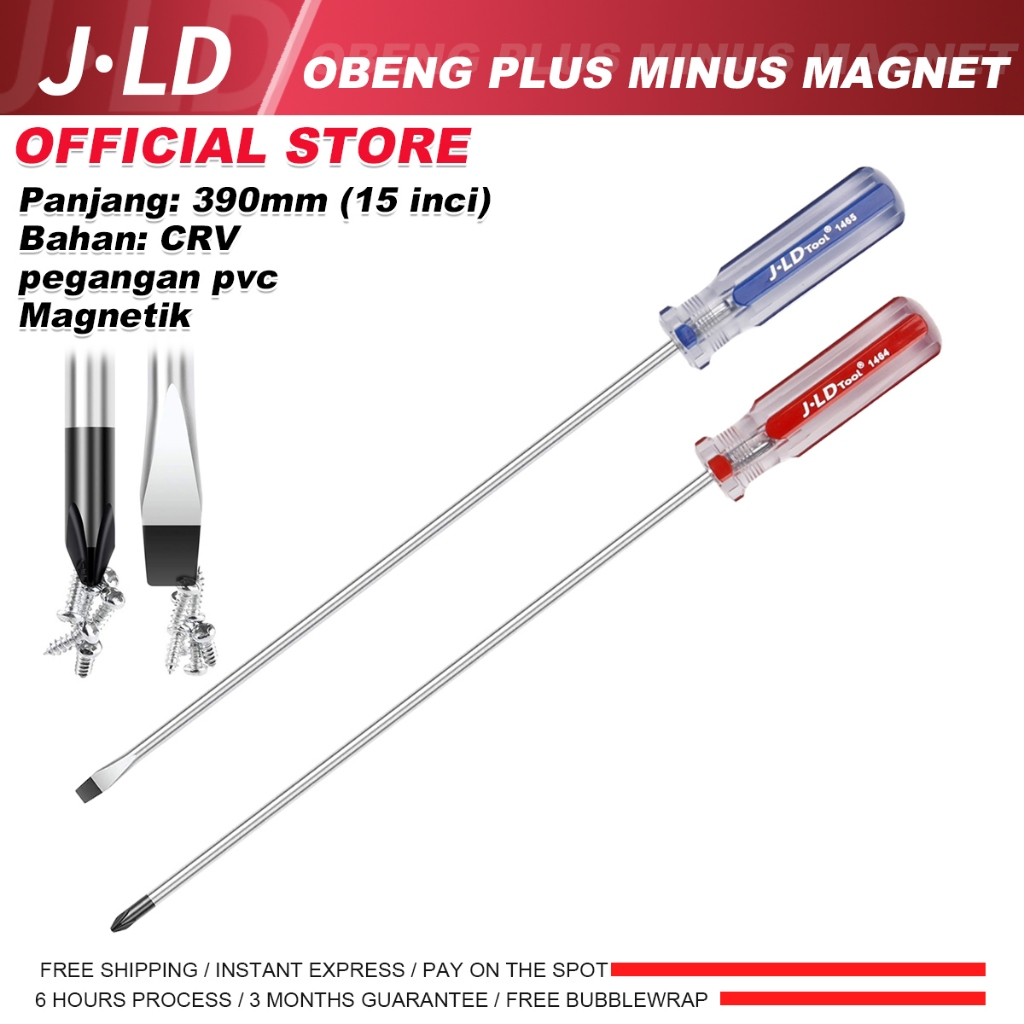 JLD  Philips Screwdriver / Obeng Plus Minus Magnet 15INCH 390MM CRV