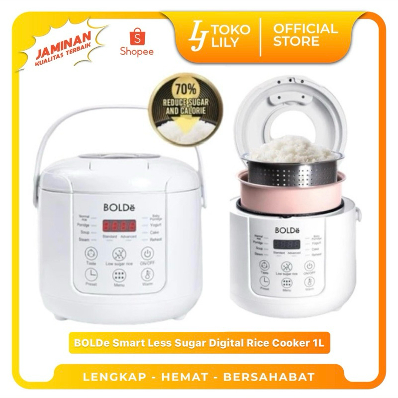Rice Cooker Digital Low Carbo/Sugar 1L BOLDe SMR-168