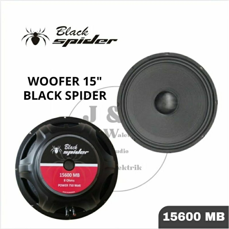 SPEAKER KOMPONEN 15 INCH BLACK SPIDER 15600 MB WOOFER BLACK SPIDER